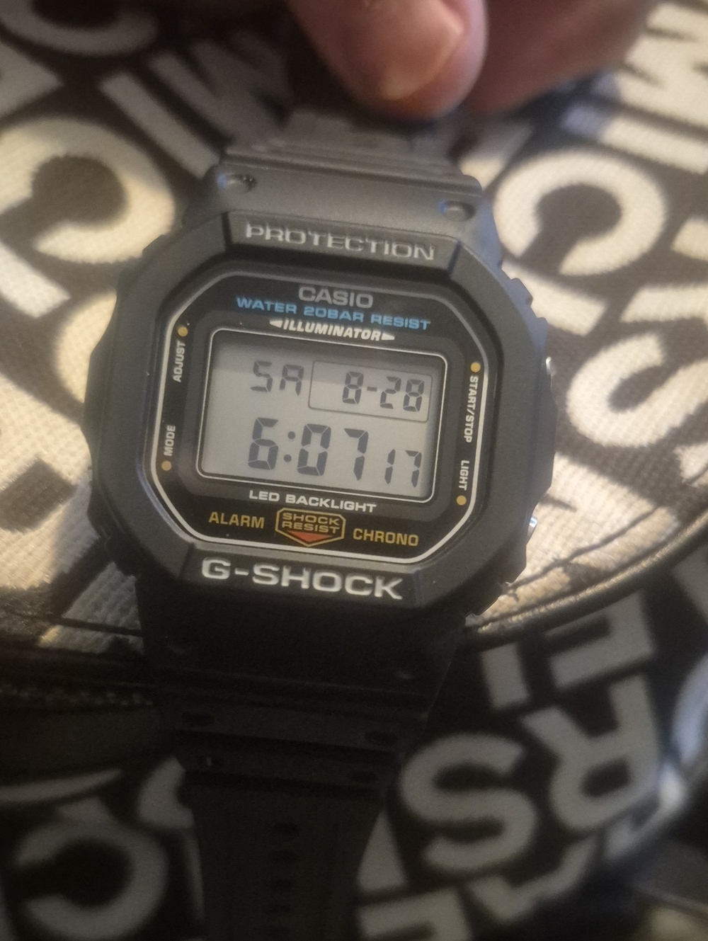 G SHOCK Casio G-Shock Black Digital Sports Watch with White Accents